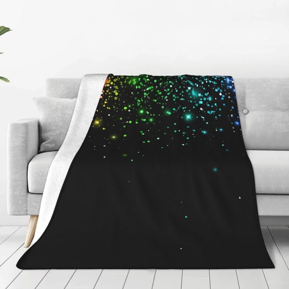 Vsdgher Night Rainbow Sparkles Ultra-Soft Micro flannel Blanket Throw Blankets for Couch Sofa, Bed (4 sizes)-60"x50"