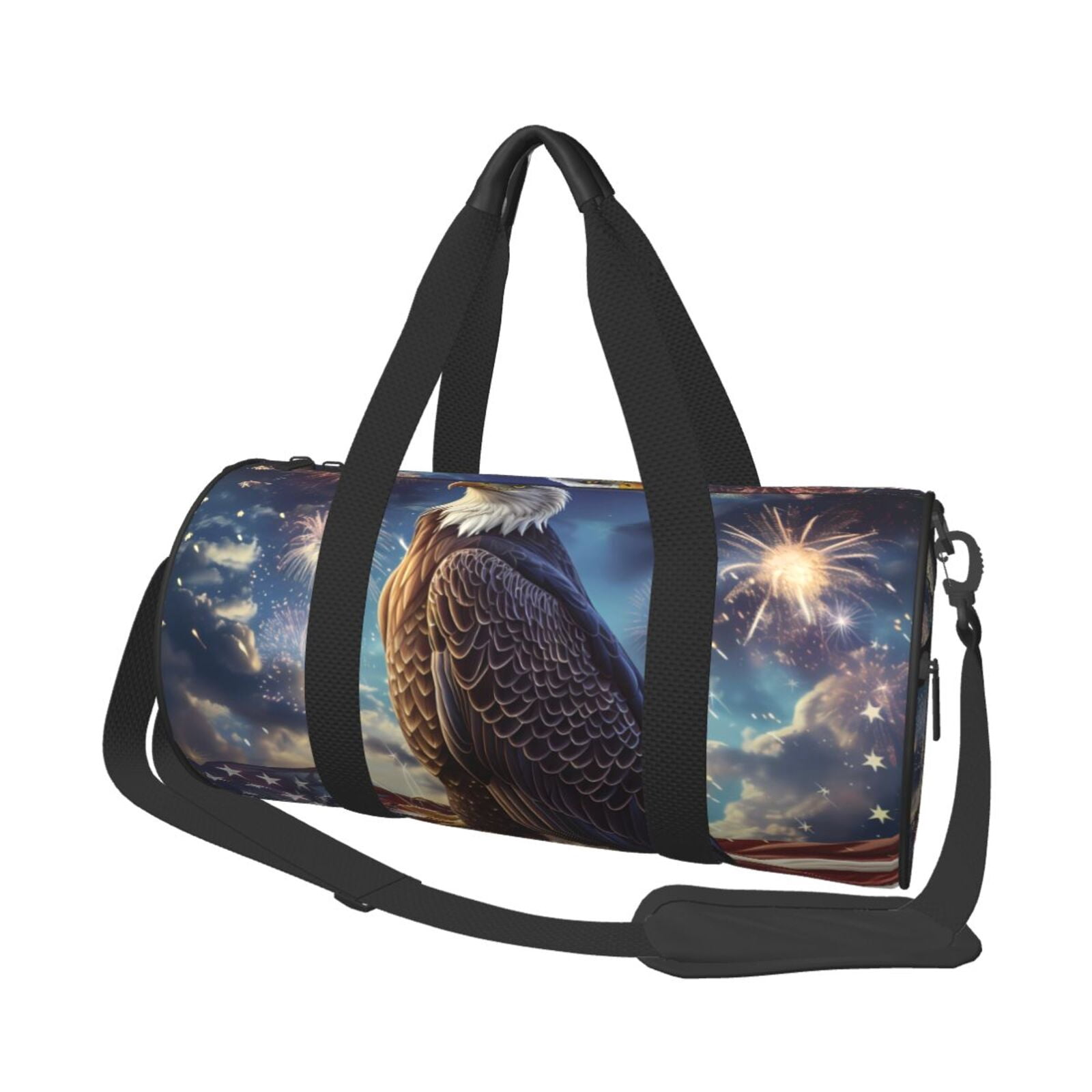 Vsdgher Night Sky Bald Eagle 45L Foldable Duffel Bag, Sports Gym Bag,Overnight Bag, Portable Weekender Bag for Airplanes