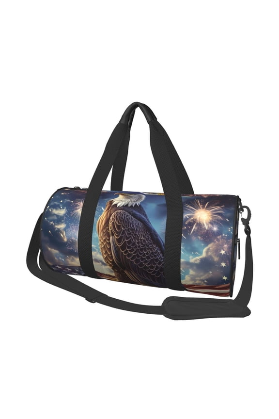 Night Sky Bald Eagle 45L Foldable Duffel Bag, Sports Gym Bag,Overnight Bag, Portable Weekender Bag for Airplanes