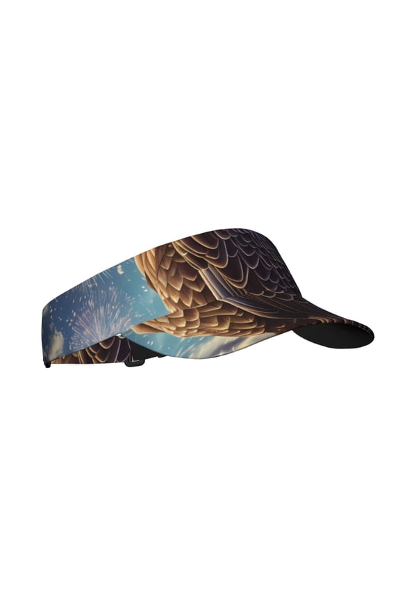 Night Sky Bald Eagle Print Adult Sunscreen Visor Cap,1 Piece of Sport Sun Visor Hats Adjustable Sun Hat for Outdoor Activities Fits for Women and Men (One Size)