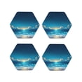 thumbnail image 1 of Vsdgher Night Sky Beach Scene Leather Coasters for Drinks, Durable Drink Coasters 4 Set for Tabletop Protection, Luxurious Home Décor and Housewarming Gift-Hexagon, 1 of 6