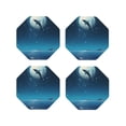 thumbnail image 1 of Vsdgher Night Sky Moon Dolphin Leather Coasters for Drinks, Durable Drink Coasters 4 Set for Tabletop Protection, Luxurious Home Décor and Housewarming Gift ( {designName})Octagon, 1 of 6
