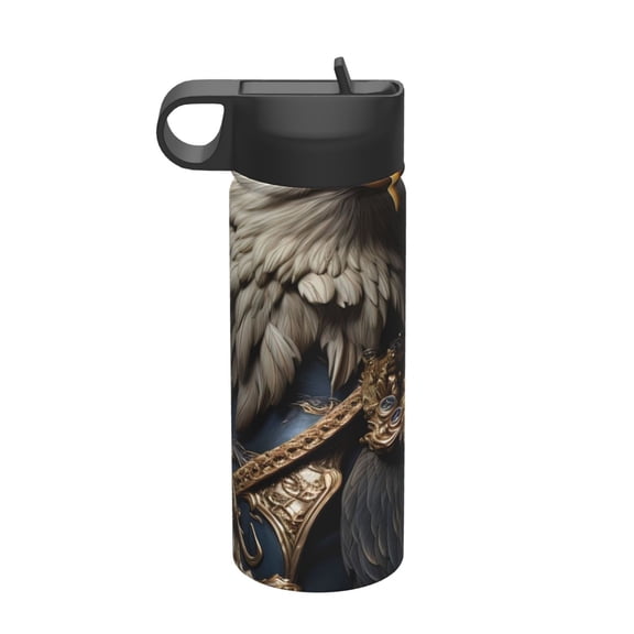 Vsdgher Noble Style Bald Eagle for Insulated Stainless Steel Water Bottle,18oz Sports Water Bottle Stainless Steel Reusable Tumbler for Sports, Travel, and School