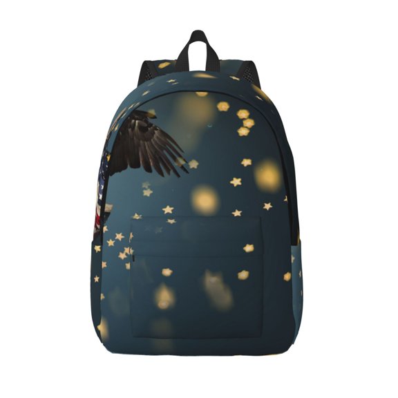 Vsdgher North American Bald Eagle Print Canvas Backpack Travel Rucksack Unisex Knapsack 15.7/17.7Inch Laptop Backpack for Work,College -Medium