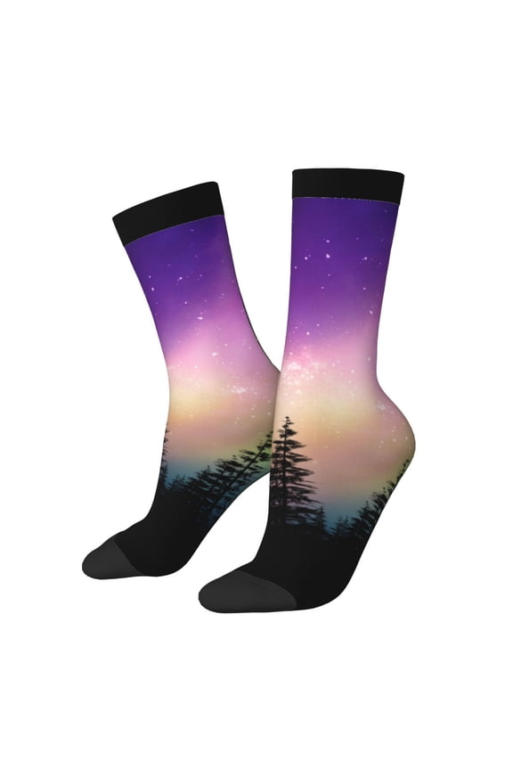 Northern Lights Crew Socks for Men & Women, Breathable Casual Athletic Ankle Socks