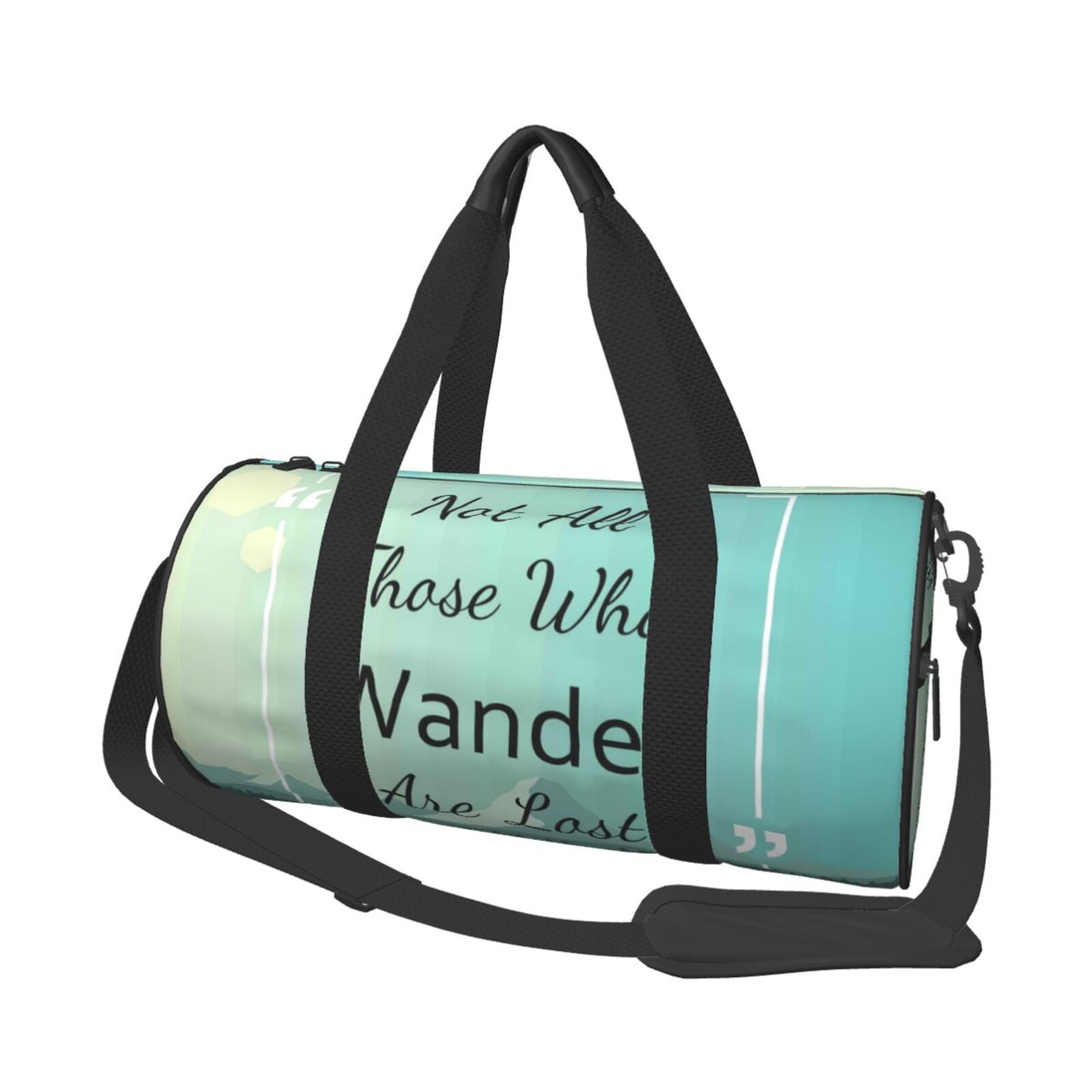 Vsdgher Not All Those Who Wander Are Lost1 45L Foldable Duffel Bag, Sports Gym Bag,Overnight Bag, Portable Weekender Bag for Airplanes