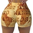 thumbnail image 1 of Vsdgher Not All Those Who Wander Are Lost2 print Workout Shorts for Women Seamless Soft Smooth Gym Yoga Scrunch Active Exercise Fitness Shorts, 1 of 8