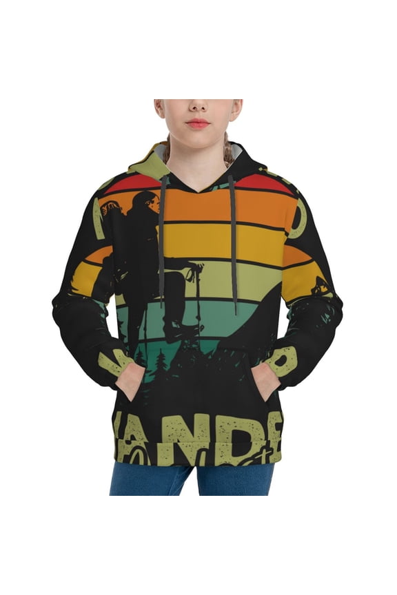 Not All Who Wander Are Lost 1 Hoodie Youth Classic Hooded Pullover Sweatshirts Essentials Hoodie for Children (s-xl)-Medium