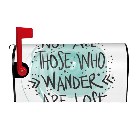 Vsdgher Not All Who Wander Are Lost1 Mailbox Cover Magnetic Mailbox Wraps Post Letter Box Cover for Garden Yard Home Decor 2 Sizes-21x18 in