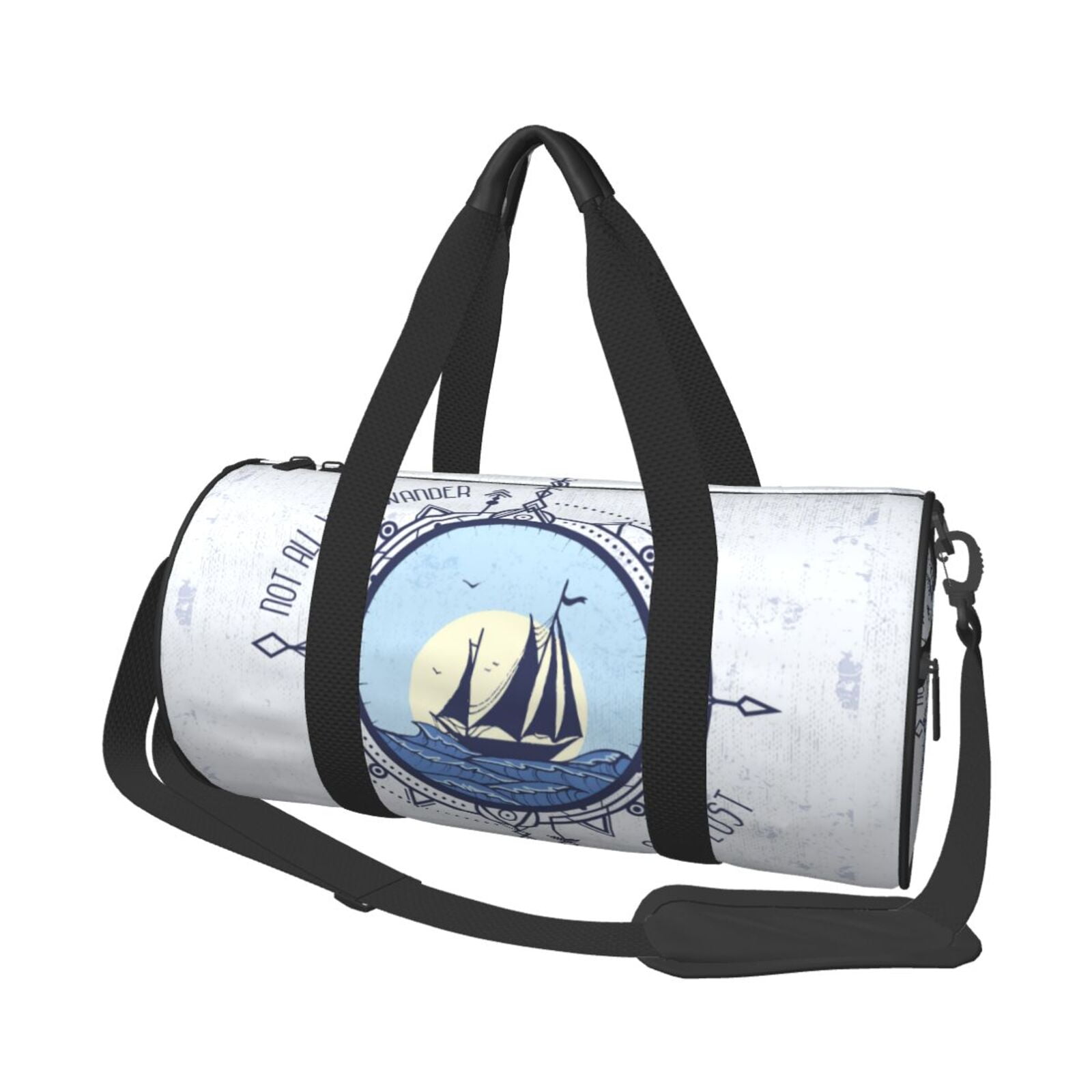 Vsdgher Not All Who Wander Are Lost2 45L Foldable Duffel Bag, Sports Gym Bag,Overnight Bag, Portable Weekender Bag for Airplanes