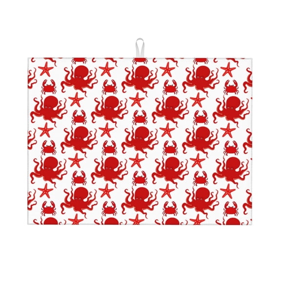 Vsdgher Octopus Dish Drying Mat Super Absorbent Drying Mat Large Dish Drying Mats for Kitchen Counter Kitchen Drying Mat 24" x 18"