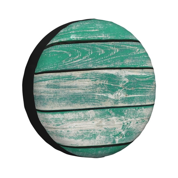 Vsdgher Old Green Wooden for Spare Tire Cover, Tire Wheel Protector Wheel Cover Fit for Truck,Trailer,RV,SUV,Camper and Most Vehicle-14 inch