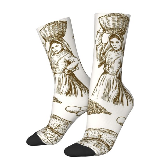 Vsdgher Olive Picking Crew Socks for Men & Women, Breathable Casual Athletic Ankle Socks
