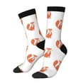 thumbnail image 1 of Vsdgher Orange Fox Crew Socks for Men & Women, Breathable Casual Athletic Ankle Socks, 1 of 6