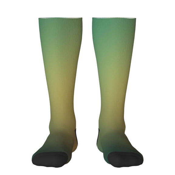 Vsdgher Orange To Teal Gradient Knee Socks, High Socks Long Stretchy Sock Women Knee High Stocking, Long Socks for Women