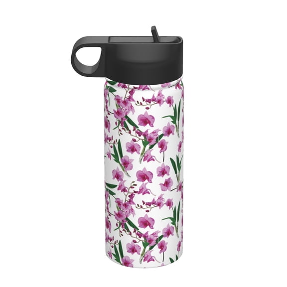 Vsdgher Orchids Flowers for Insulated Stainless Steel Water Bottle,18oz Sports Water Bottle Stainless Steel Reusable Tumbler for Sports, Travel, and School