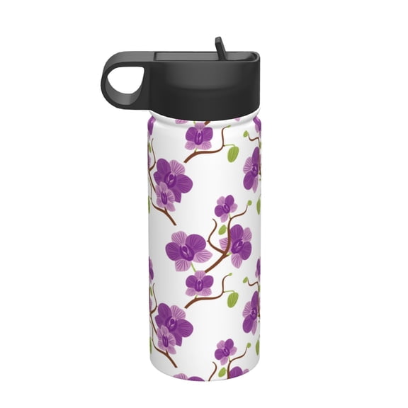 Vsdgher Orchids Flowers for Insulated Stainless Steel Water Bottle,18oz Sports Water Bottle Stainless Steel Reusable Tumbler for Sports, Travel, and School
