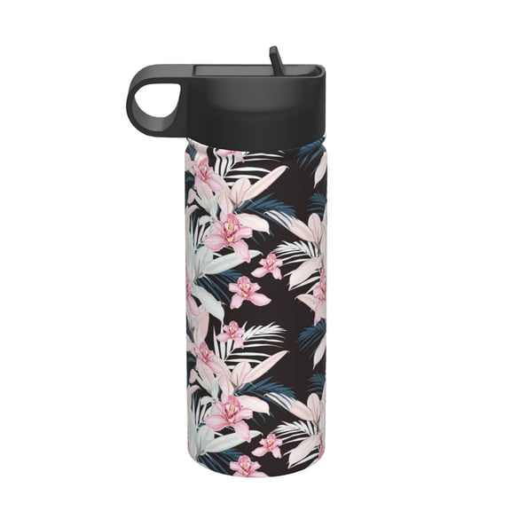Vsdgher Orchids Flowers for Insulated Stainless Steel Water Bottle,18oz Sports Water Bottle Stainless Steel Reusable Tumbler for Sports, Travel, and School