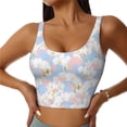 thumbnail image 1 of Vsdgher Orchids Flowers Print Women Sleeveless Athletic Tank Top Built-in Bra Camisole Sports Vest for Yoga Running Fitness Exercise with Removable Pads, 1 of 8