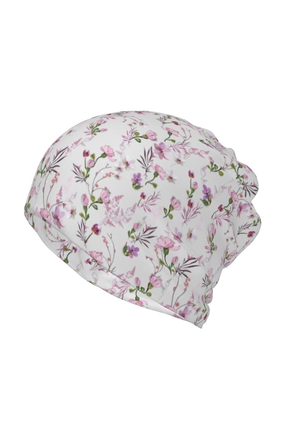 Orchids Flowers Slouchy Beanie Hat for Men/Women, Skull Cap Chemo Cap Night Sleeping Cap