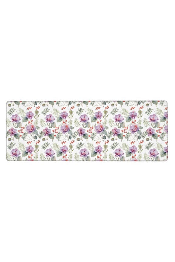 Orchids Flowers for Mouse Pad with Stitched Edges,Desk mat for Laptop,Computer & PC, Wristing Pad for Gamer,Office & Home,12 x 31.5 in