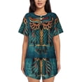 thumbnail image 1 of Vsdgher Owl In Blue Pattern Womens Pajamas 2 Piece Short Sleeve Sleepwear Set,Summer Soft Pajamas Set Casual Lounge Sets, 2-Piece Pj -Medium, 1 of 8