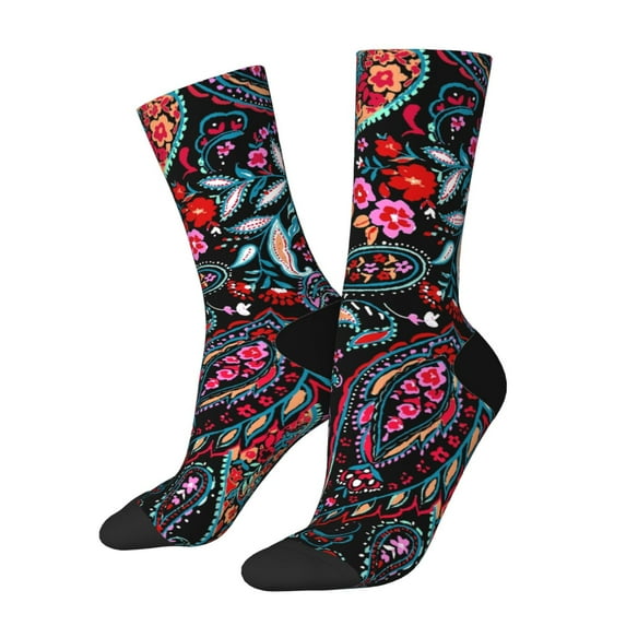 Vsdgher Paisley Crew Socks for Men & Women, Breathable Casual Athletic Ankle Socks