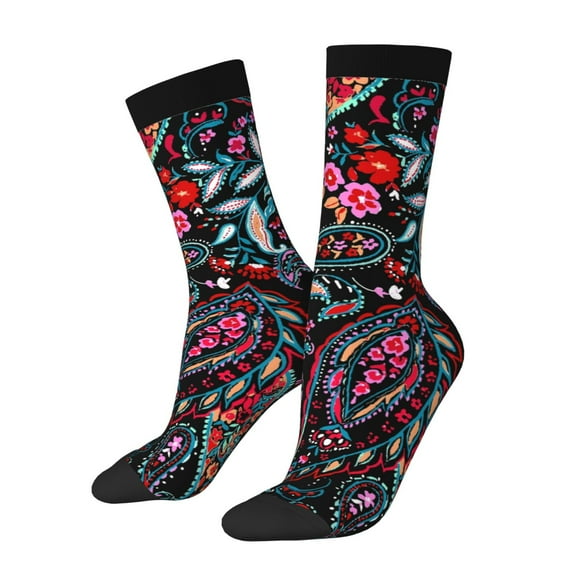 Vsdgher Paisley Crew Socks for Men & Women, Breathable Casual Athletic Ankle Socks