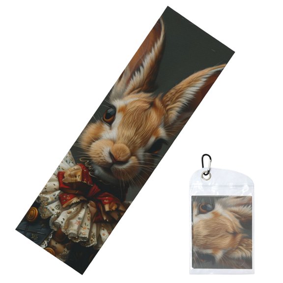 Vsdgher Palatial Style Flower Rabbit Cooling Towel (40"x12"), Soft Breathable Chilly Towel, Ice Towel, Microfiber Towel for Sport, Workout & More Activities