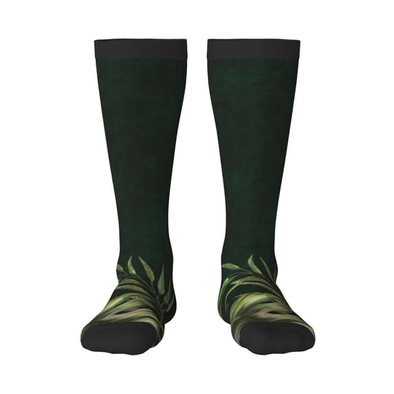 Vsdgher Palm Leaves And Exotic Birds Knee Socks, High Socks Long Stretchy Sock Women Knee High Stocking, Long Socks for Women
