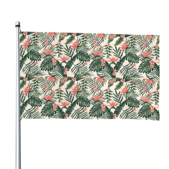 Vsdgher Palm Trees and Tropical Print Outdoor Decorative Flag 4x6ft, Suitable for outdoor decoration, can be hung indoors, on outdoor lawns, balconies, parties