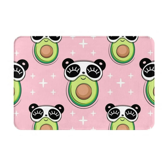Vsdgher Panda Avocado print Flannel Anti-Slip Floor Mat Comfort Mat Floor Carpet for Decor, Non-Slip, Home, Office, Laundry, Durable
