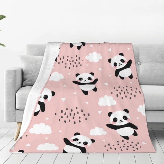 Vsdgher Panda Flying in the Sky Between Clouds and Star Ultra-Soft Micro flannel Blanket Throw Blankets for Couch Sofa, Bed (4 sizes)-80"x60"