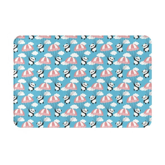 Vsdgher Panda Flying in the Sky print Flannel Anti-Slip Floor Mat Comfort Mat Floor Carpet for Decor, Non-Slip, Home, Office, Laundry, Durable