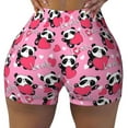 thumbnail image 1 of Vsdgher Panda Heart Valentine print Workout Shorts for Women Seamless Soft Smooth Gym Yoga Scrunch Active Exercise Fitness Shorts, 1 of 8
