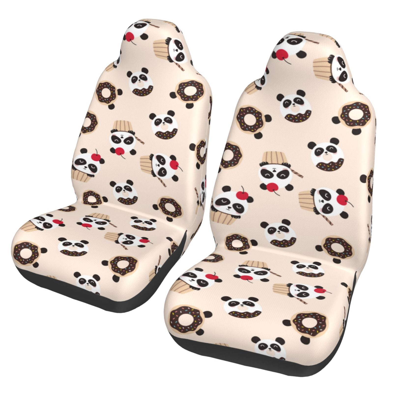 Vsdgher Panda Ice Creams Donuts Automotive Seat Covers for Cars Trucks