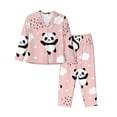 thumbnail image 1 of Vsdgher Panda Pajamas Set Long Sleeve Sleepwear Womens Button Down Nightwear Pj Sets-XX-Large, 1 of 7