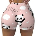 thumbnail image 1 of Vsdgher Panda print Workout Shorts for Women Seamless Soft Smooth Gym Yoga Scrunch Active Exercise Fitness Shorts, 1 of 8