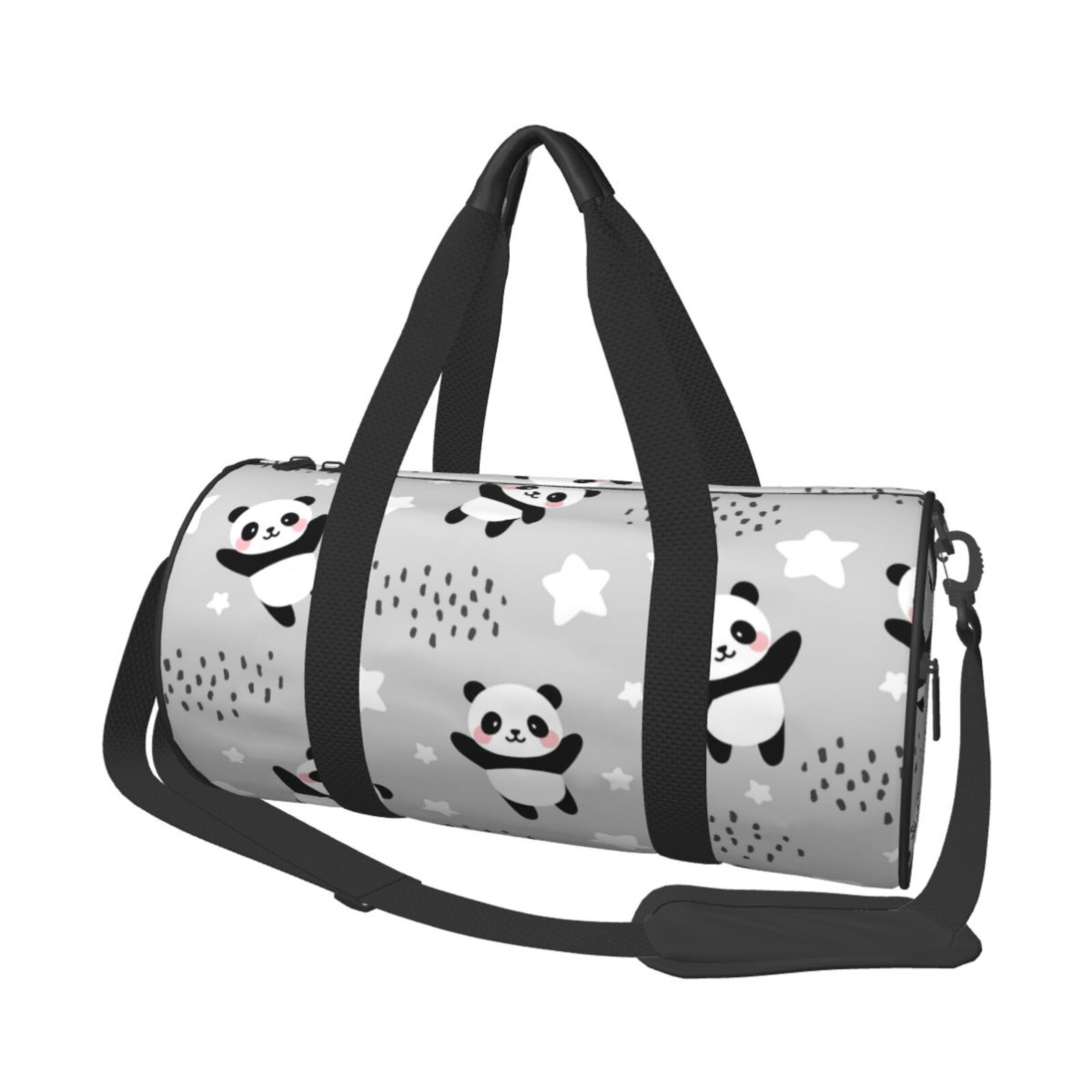 Vsdgher Pandas 45L Foldable Duffel Bag, Sports Gym Bag,Overnight Bag, Portable Weekender Bag for Airplanes