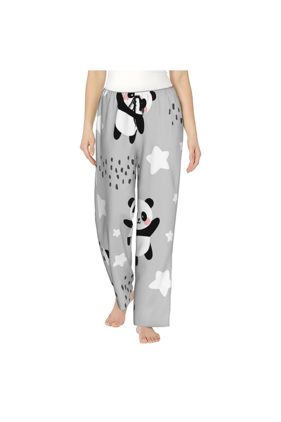 Pandas Women’s Womens Pajama Pants, Lounge Wide Leg PantsLounge Pants,Sleep Bottoms, Lounge for Women-Large