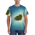 thumbnail image 1 of Vsdgher Paradise Island Print Men's Dry Fit Mesh Athletic Shirts Moisture Wicking Tennis T-Shirt Tops, 1 of 1