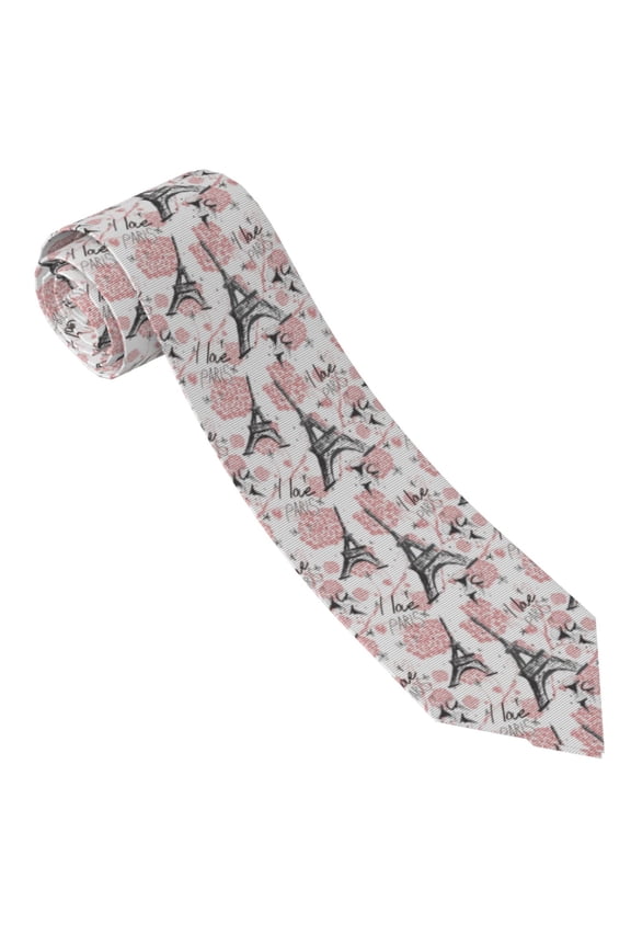 Paris Print Ties for Men 4.7" Formal Necktie Wedding Accessory Men's Business Ties for Wedding Bussiness Work