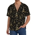 thumbnail image 1 of Vsdgher Paris Romantic Men's Cuban Shirt, Hawaiian Shirts, Business Casual Button Down Shirts, Short Sleeve Shirt-Small, 1 of 5