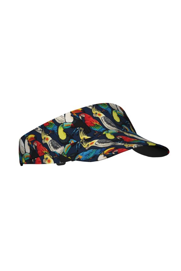 Parrot Print Adult Sunscreen Visor Cap,1 Piece of Sport Sun Visor Hats Adjustable Sun Hat for Outdoor Activities Fits for Women and Men (One Size)