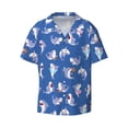 thumbnail image 1 of Vsdgher Party Shark Cute Print Men's Wrinkle Free Untucked Cuban Shirt Business Casual Button Down Shirts Short Sleeve Shirt, 1 of 1
