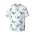 thumbnail image 1 of Vsdgher Party Shark Cute Print Men's Wrinkle Free Untucked Cuban Shirt Business Casual Button Down Shirts Short Sleeve Shirt, 1 of 7