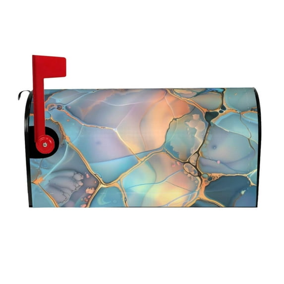 Vsdgher Pastel Abstract Fluid Art Mailbox Cover Magnetic Mailbox Wraps Post Letter Box Cover for Garden Yard Home Decor 2 Sizes-21x18 in