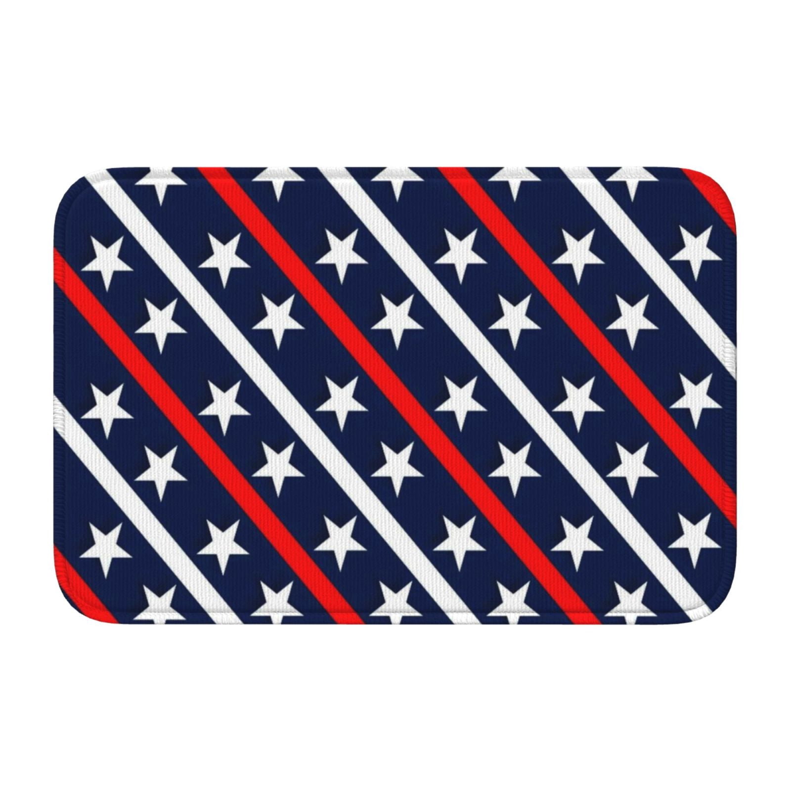 Vsdgher Patriotic Star Hem Mat 40x60 - Multipurpose Doormat for Indoor & Outdoor Use - Welcome Your Guests with our Entrance Mat