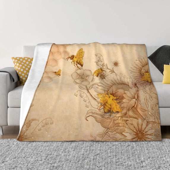 Vsdgher Pattern Fleece Throw Blanket, Horizontal Fleece Bedding Home Decor for Couch & Bed All Season Use -60"x50"