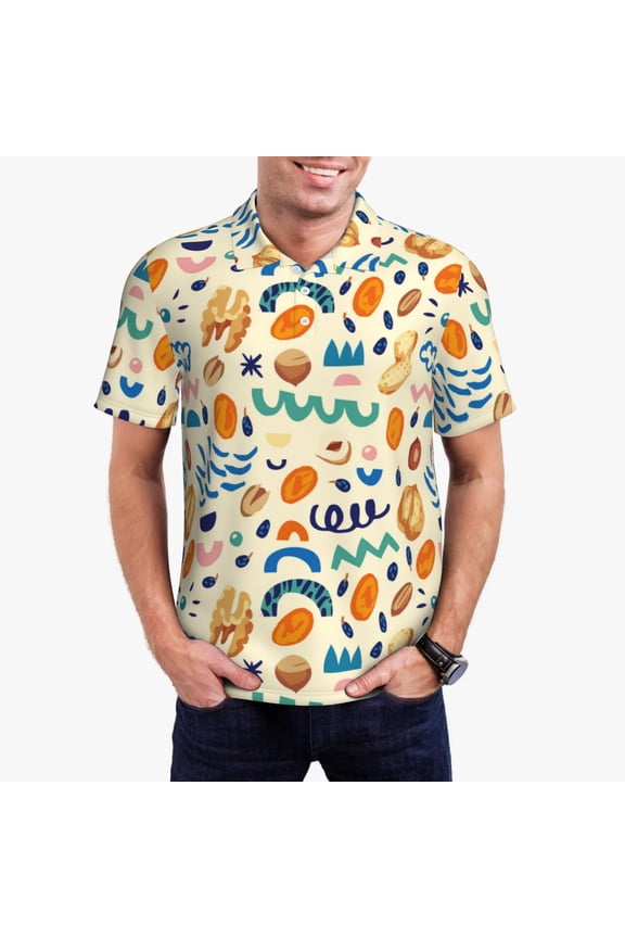 Peanuts 8 Polo Shirts for Men, Men's Short Sleeve Stretch Polo Shirt, Shirts for Men-Small